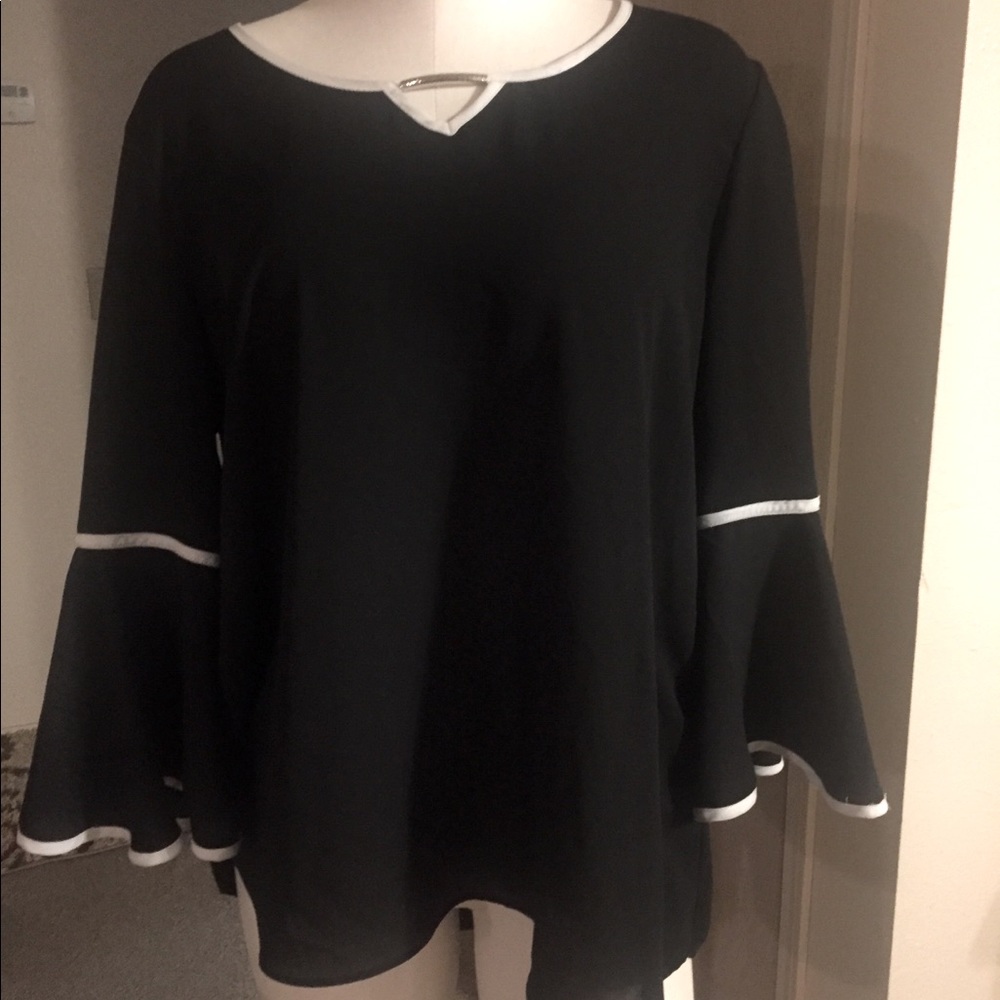 Black and white dressy top